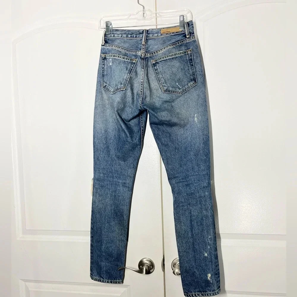 GRLFRND Karolina high rise distressed 5 pockets button fly denim size 24